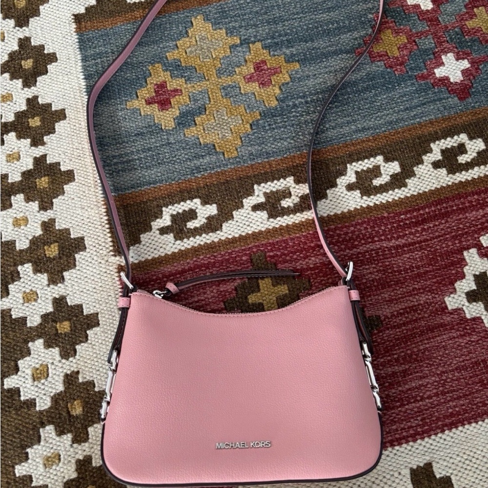 Michael Kors Laney Crossbody Bag Primrose Pink Silver tone